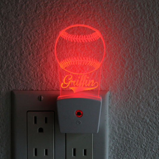 Kid's Night Light Wall Plug | Baseball