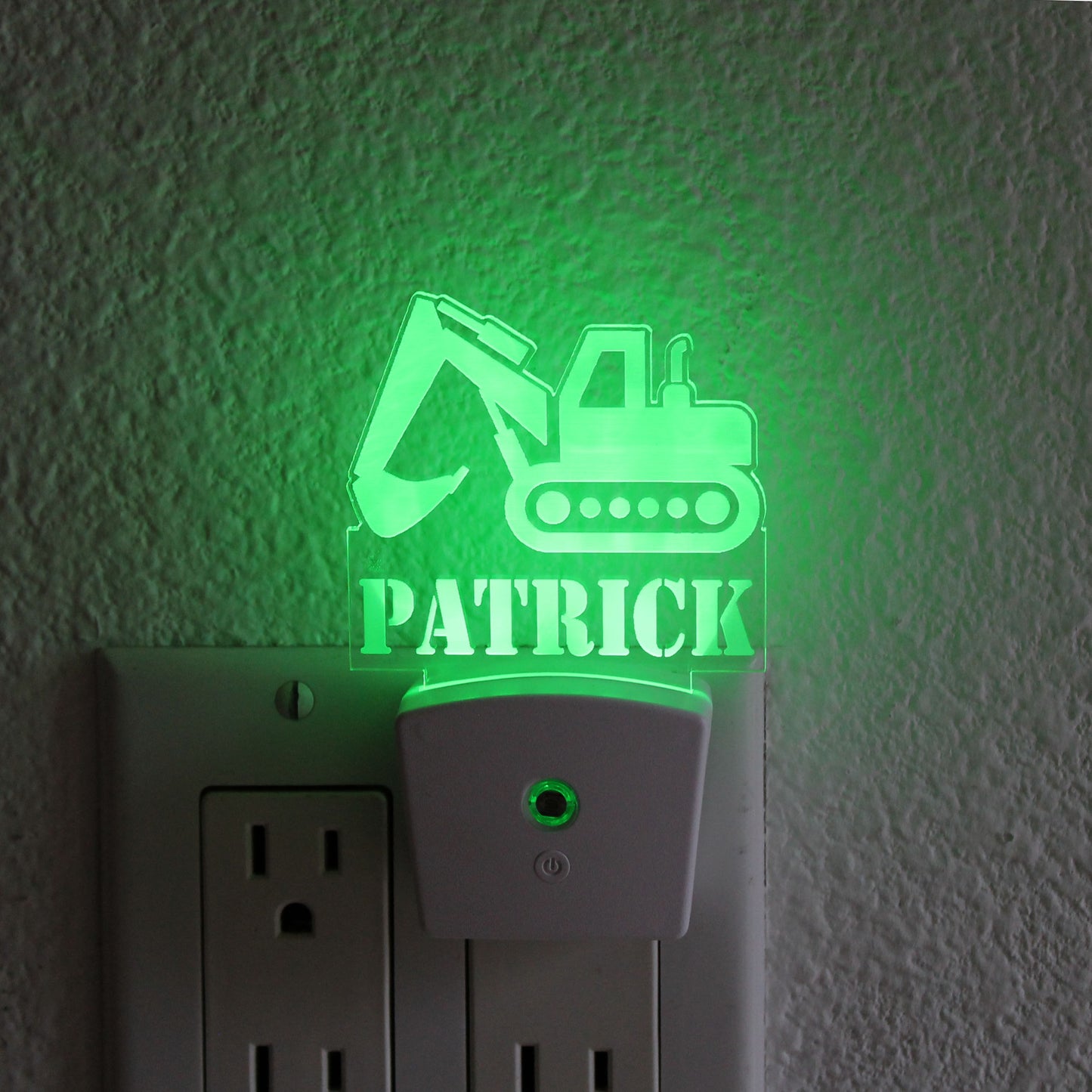 Kid's Night Light Wall Plug | Excavator