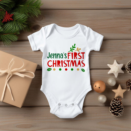 Personalized Christmas Onesies | First Christmas