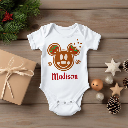 Personalized Christmas Onesies | Ginger Bread Mickey