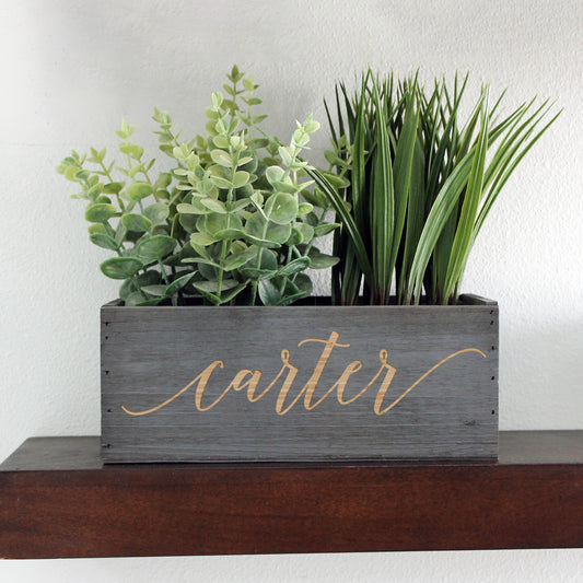 Wood Planter Box | Carter Script