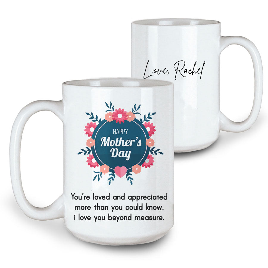 Coffee Mug 15 oz – Custom Print | Blue Wreath