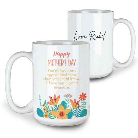 Coffee Mug 15 oz – Custom Print | Flowers