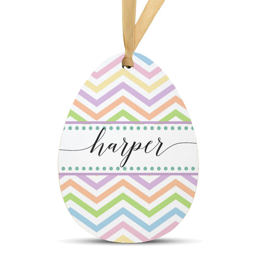 Personalized Easter Basket Name Tag | Chevron