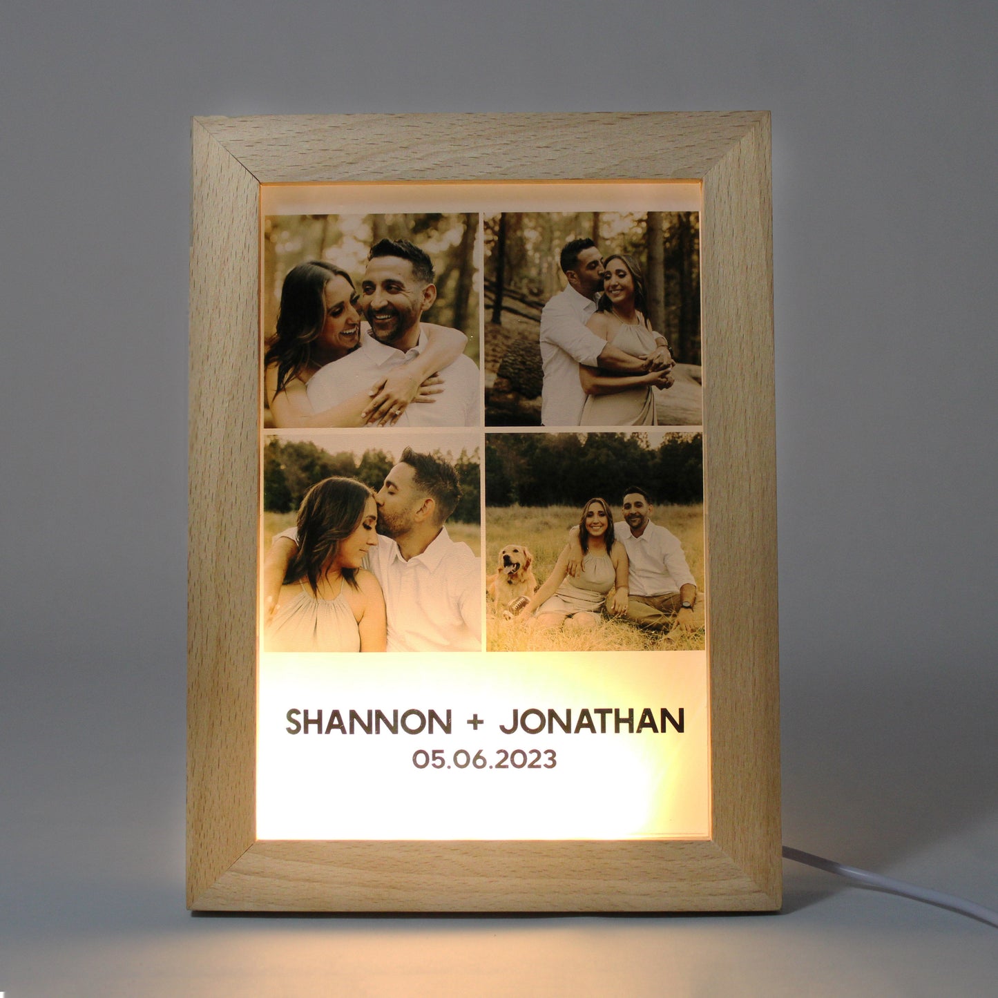 Night Light Photo Frame with Warm Light | Vertical