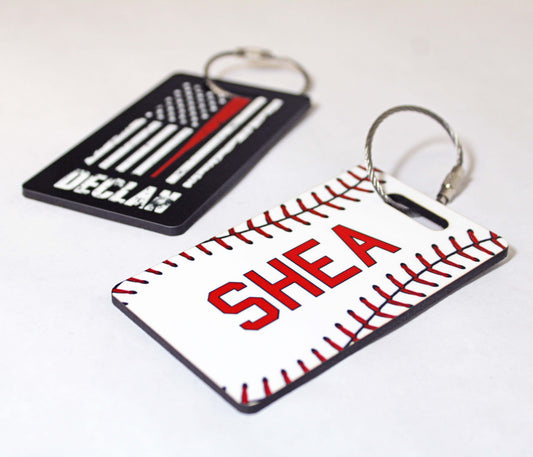 Personalized Baseball Bag Tag | Softball Heart