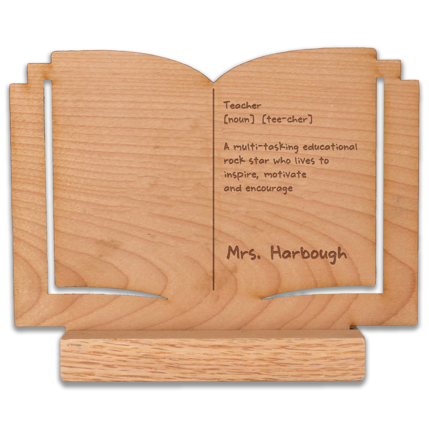 Wood Teacher Desk Sign | Book Techer Define
