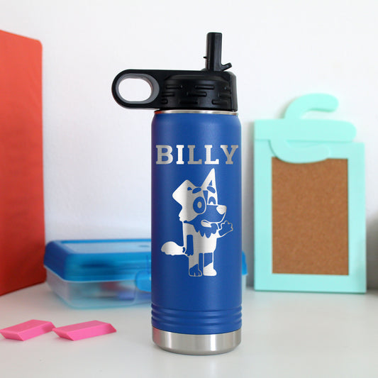 Personalized Kid's Metal Water Bottle |  Bluey