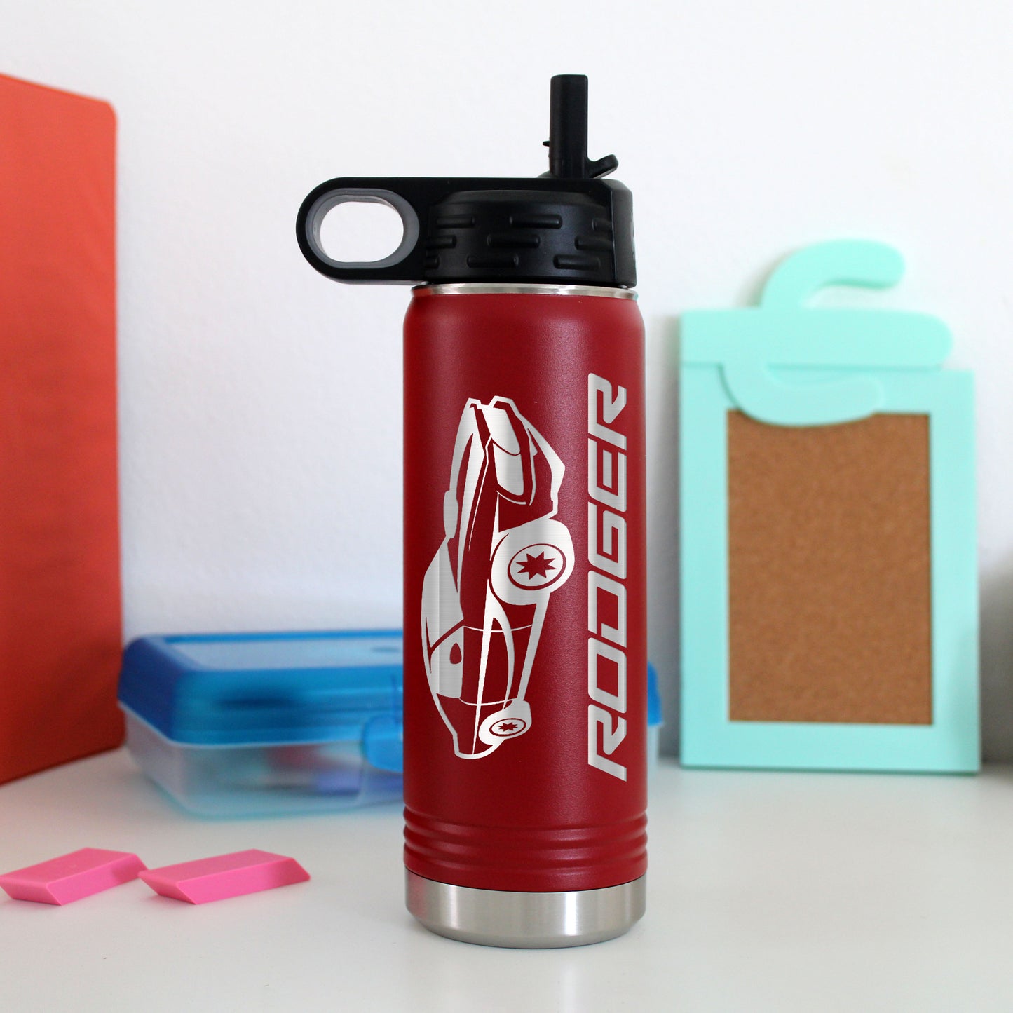 20 oz. Kid's Metal Water Bottle | Race Car
