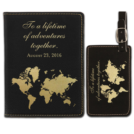 Passport Cover & Luggage Tag Set | World Map