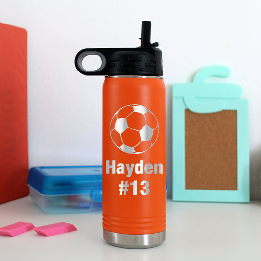 20 oz. Kid's Metal Water Bottle | Soccer Ball