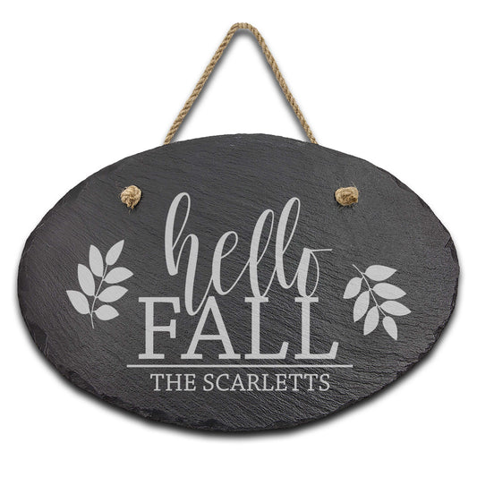 Slate Outdoor Address Sign | Hello Fall
