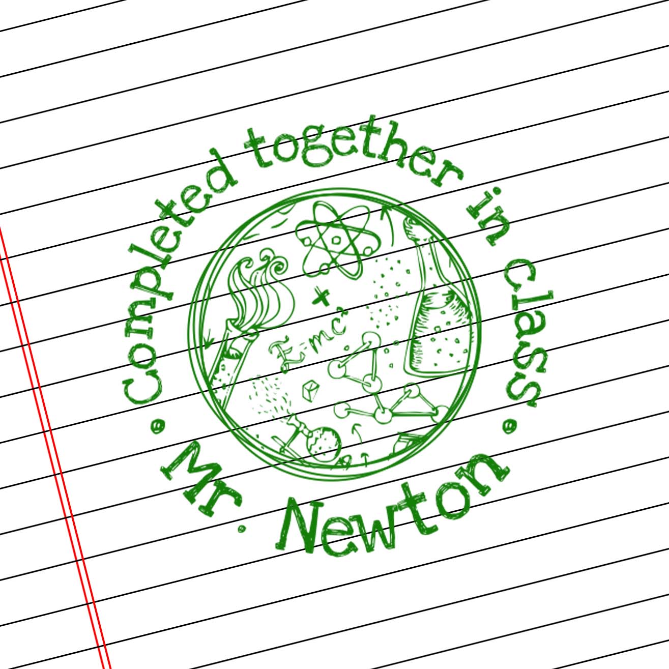 Teacher Self Inking Stamps | Completed Together in Class - Mr. Newton
