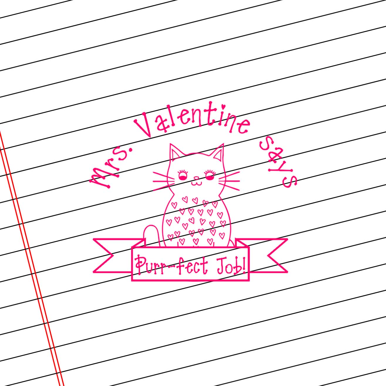 Teacher Self Inking Stamps | Purr-fect - Mrs. Valentine