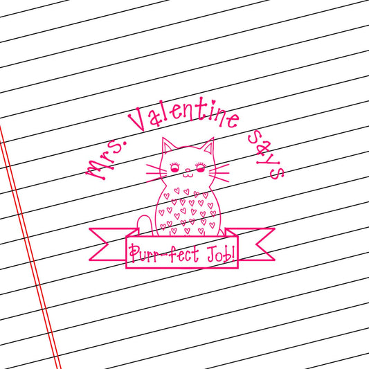 Teacher Self Inking Stamps | Purr-fect - Mrs. Valentine