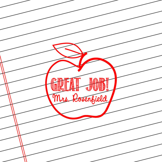 Teacher Self Inking Stamps | Great Job Apple
