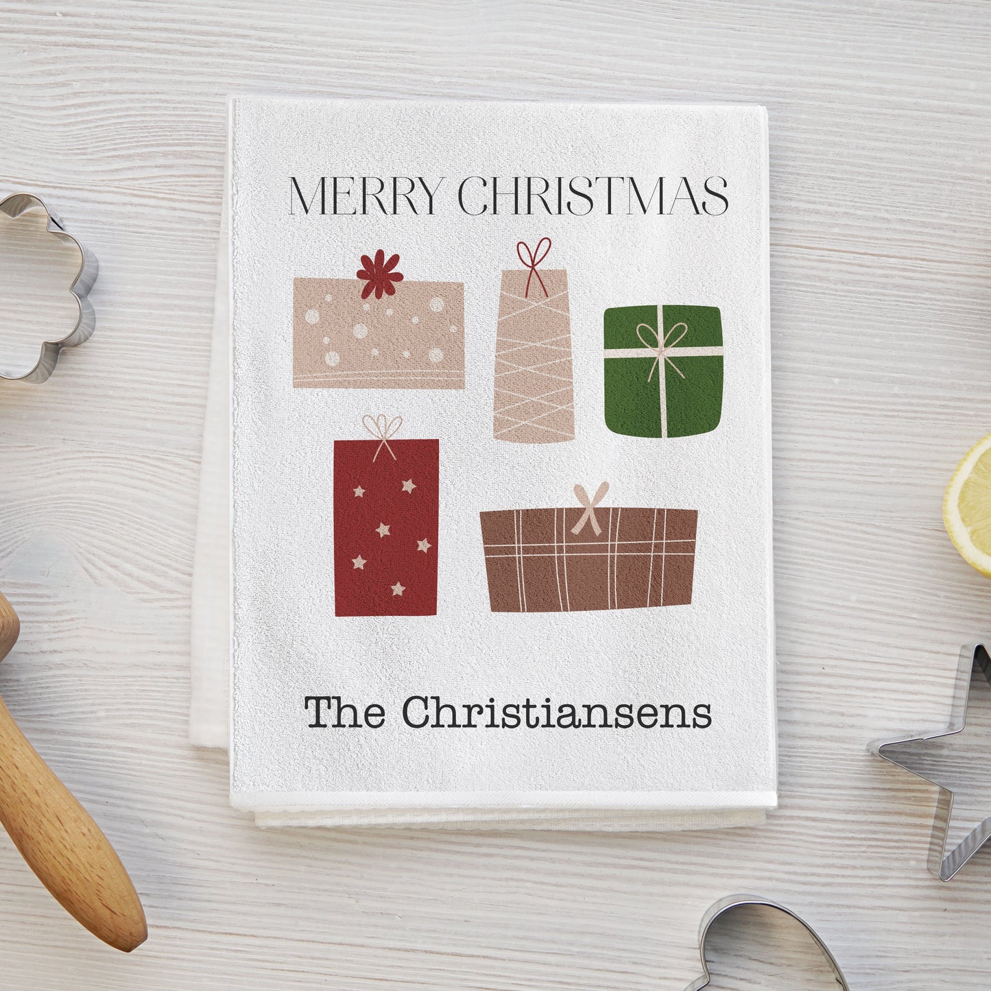 Personalized Christmas Towels | S Monogram